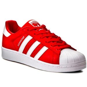 Adidas Originals Men's White Red SUPERSTAR Fashion Sneakers GZ3741